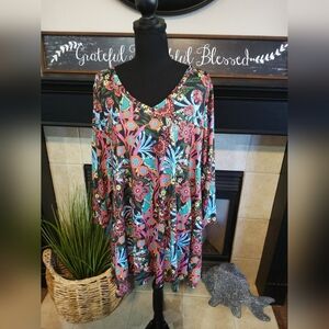 Enmain Colorful Floral Women's Tunic